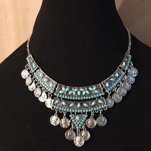 GREEN and Silver Necklace